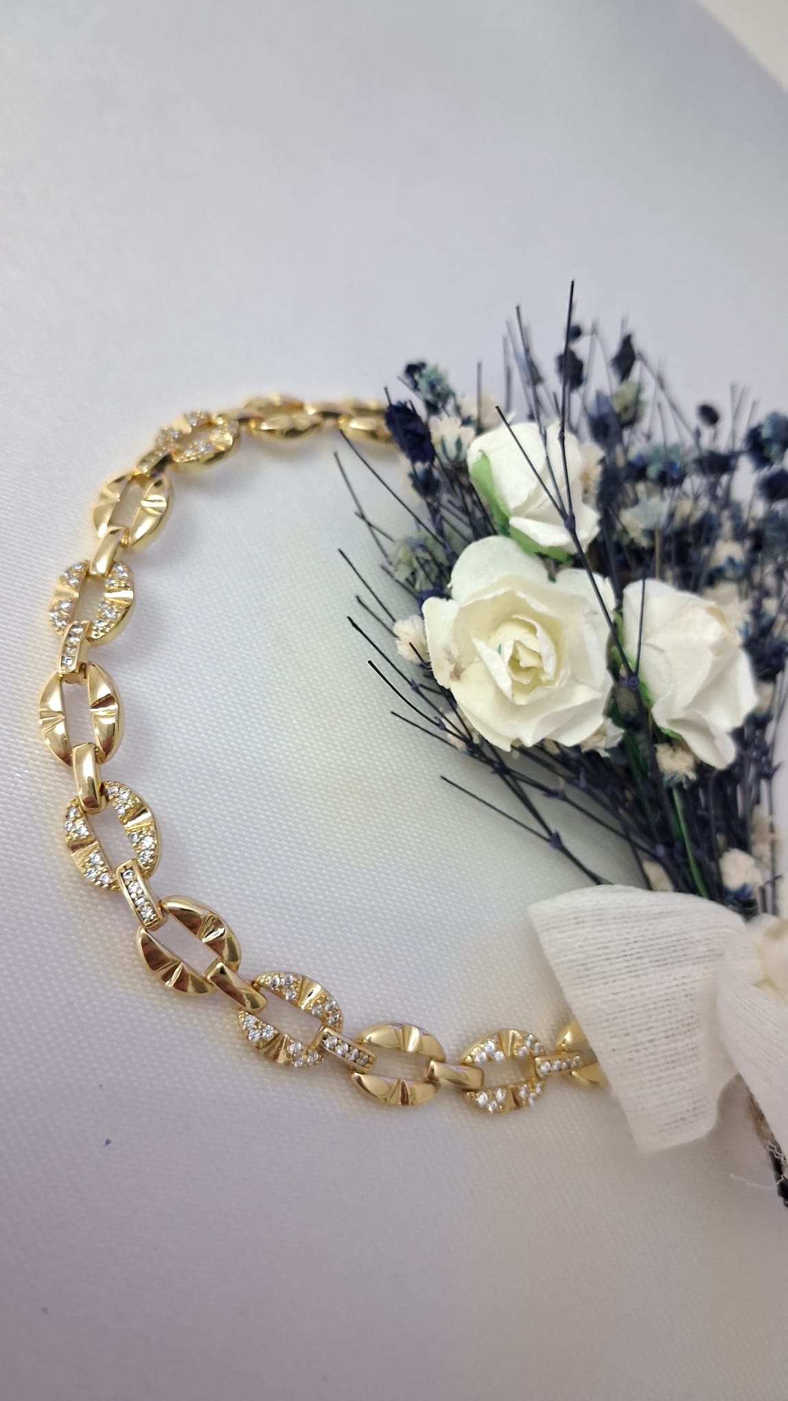 XUPING Bileklik - Oval Zincir Üzeri Zirkon Taşlı